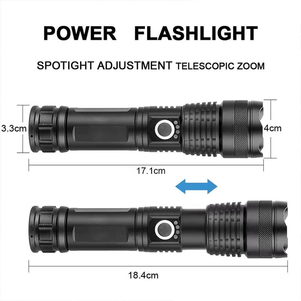 High Power Rechargeable LED Tactical Flashlight For Outdoor Camping Fishing 5