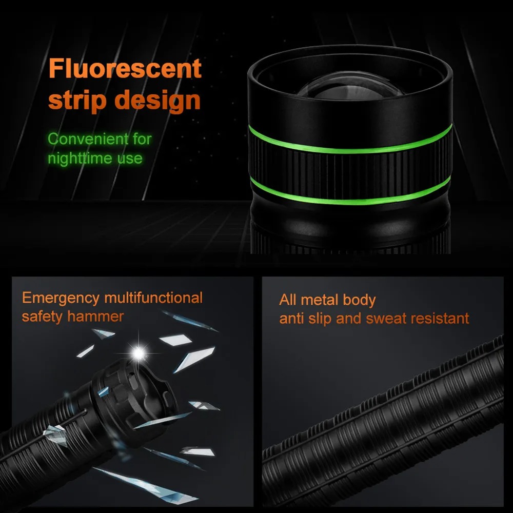 Ultra Bright LED Tactical Flashlight USB Rechargeable LongRange Lantern 3