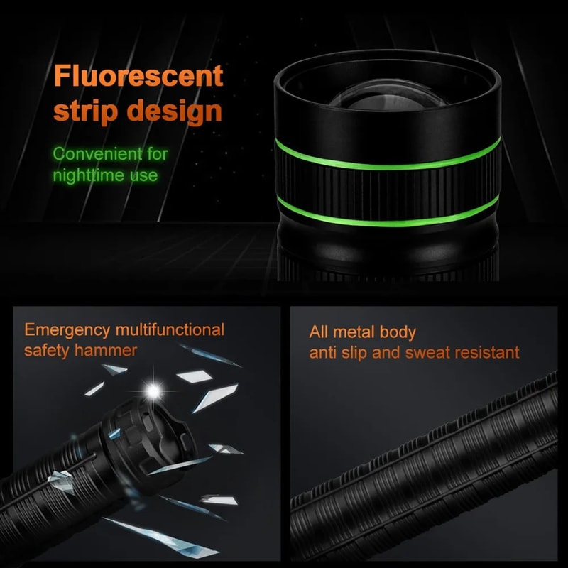 Ultra Bright LED Tactical Flashlight USB Rechargeable LongRange Lantern 3