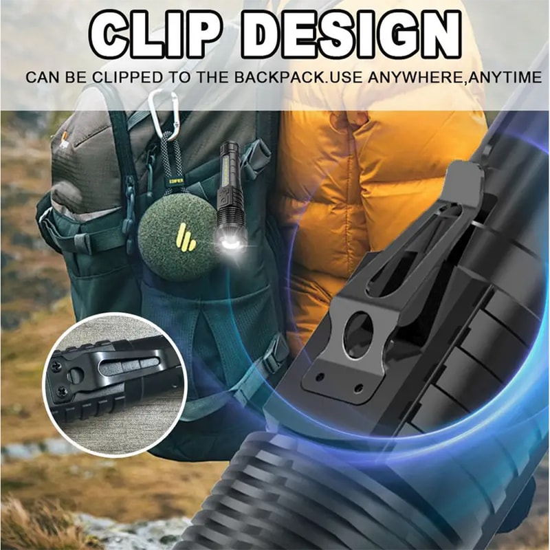 High Power LED Rechargeable Tactical Flashlight With Zoom Torch Emergency Light 2