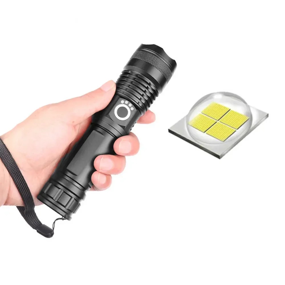 Premium USB Rechargeable Tactical Flashlight Super Bright LED Zoom Torch 5