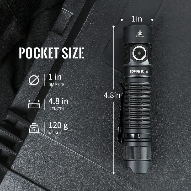 Premium Tactical USB C Rechargeable Flashlight With Dual Switch High Power EDC Torch 3
