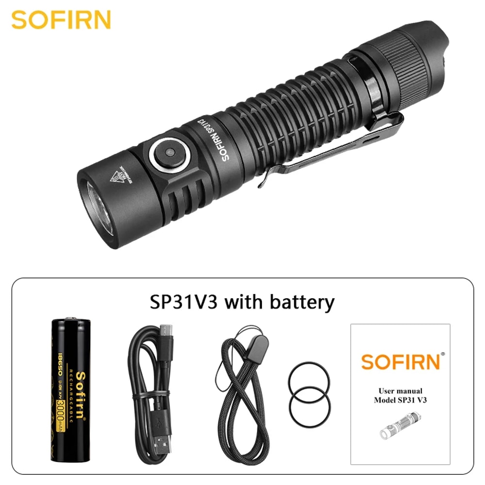 Premium Tactical USB C Rechargeable Flashlight With Dual Switch High Power EDC Torch 6