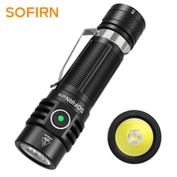 premium usb c rechargeable edc flashlight with torch & tir optics power indicator