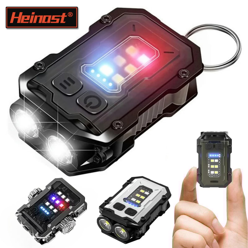 COB LED Pocket Flashlight Super Bright Portable Clip On Torch 0