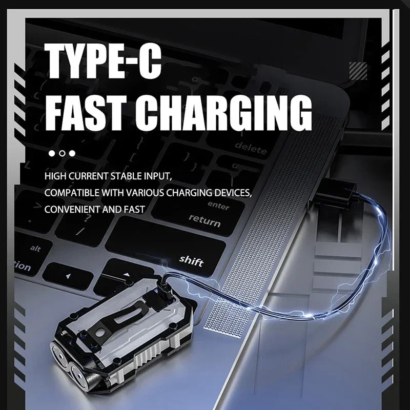 COB LED Pocket Flashlight Super Bright Portable Clip On Torch 3