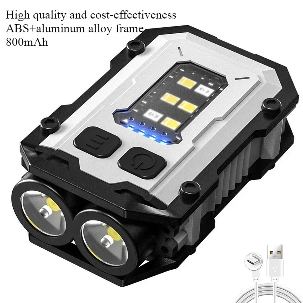 COB LED Pocket Flashlight Super Bright Portable Clip On Torch 7