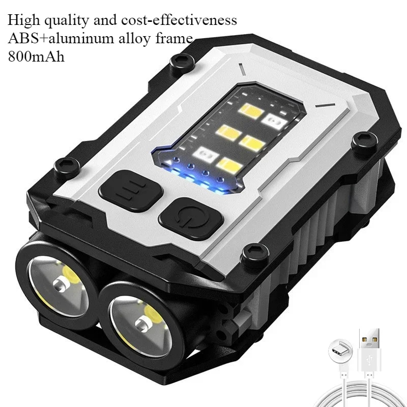 COB LED Pocket Flashlight Super Bright Portable Clip On Torch 7