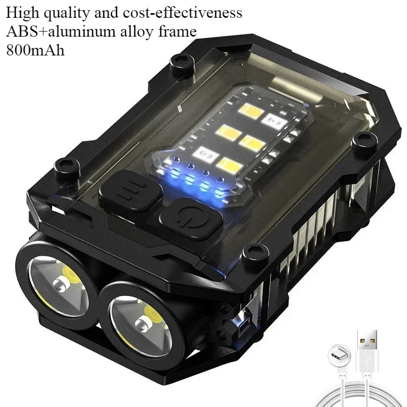 COB LED Pocket Flashlight Super Bright Portable Clip On Torch 6