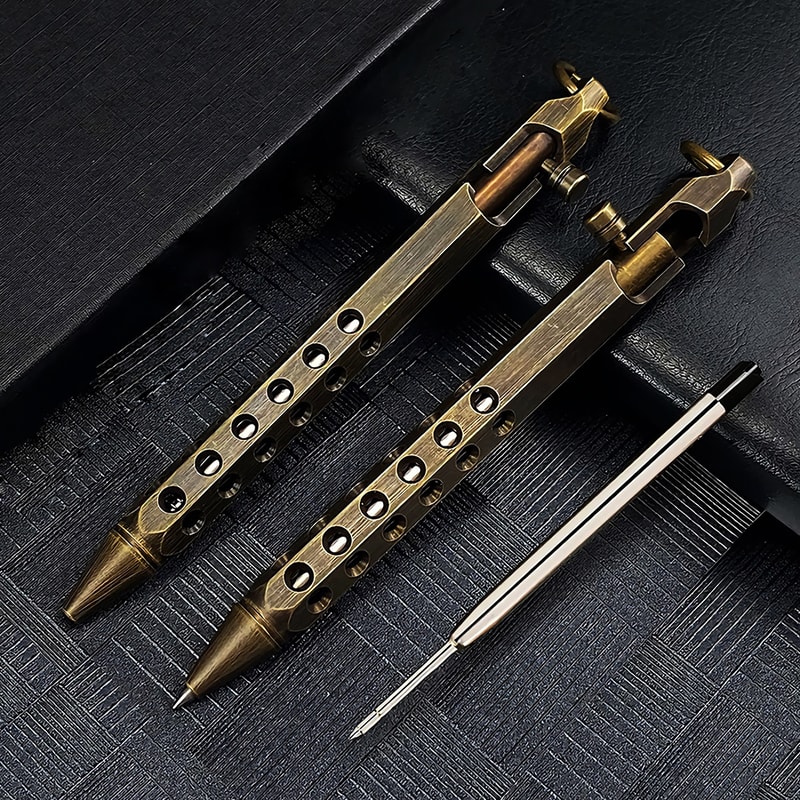 Brass Bolt Action Tactical Pen Durable Everyday Carry Pen Self Defense Pen For Business School Of 0