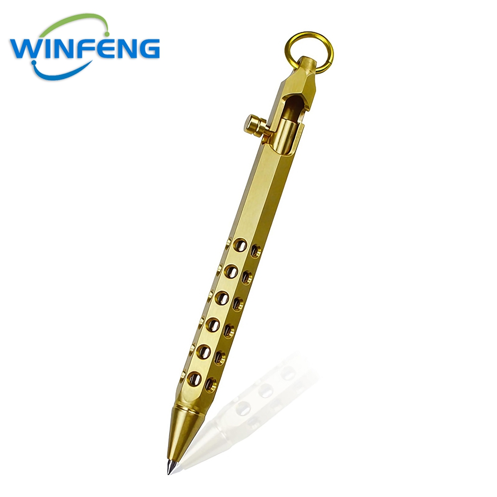 Brass Bolt Action Tactical Pen Durable Everyday Carry Pen Self Defense Pen For Business School Of 6