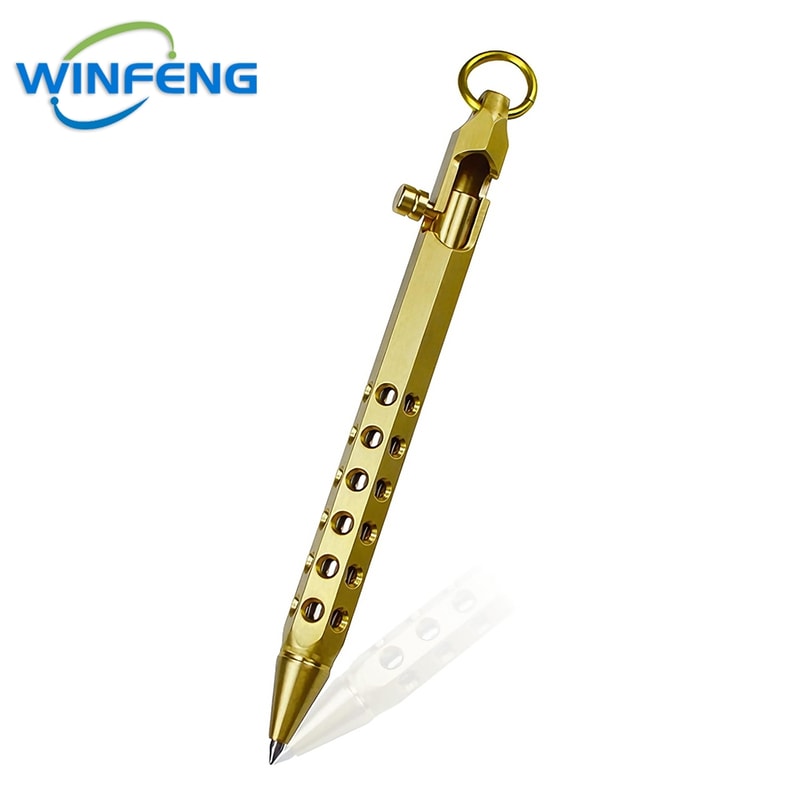 Brass Bolt Action Tactical Pen Durable Everyday Carry Pen Self Defense Pen For Business School Of 6