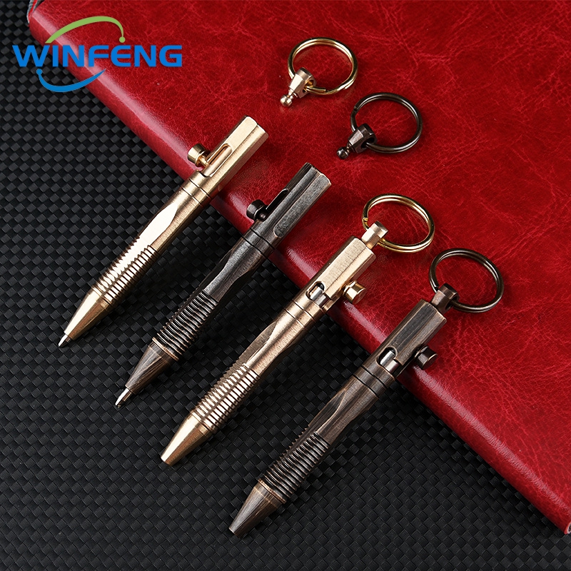 Brass Mini EDC Keychain Pen Compact Everyday Carry Tactical Travel Pocket Pen 3