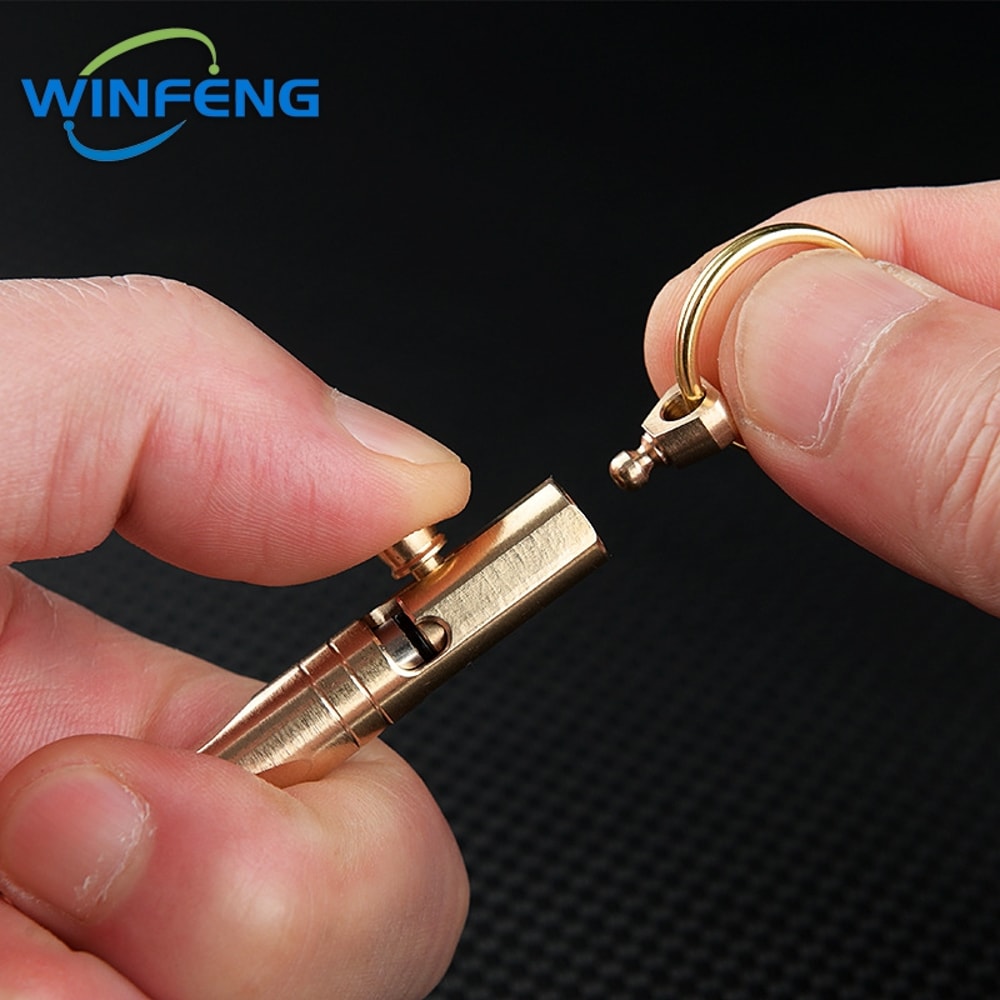 Brass Mini EDC Keychain Pen Compact Everyday Carry Tactical Travel Pocket Pen 4