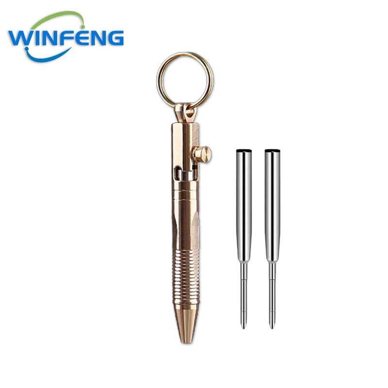 Brass Mini EDC Keychain Pen Compact Everyday Carry Tactical Travel Pocket Pen 6
