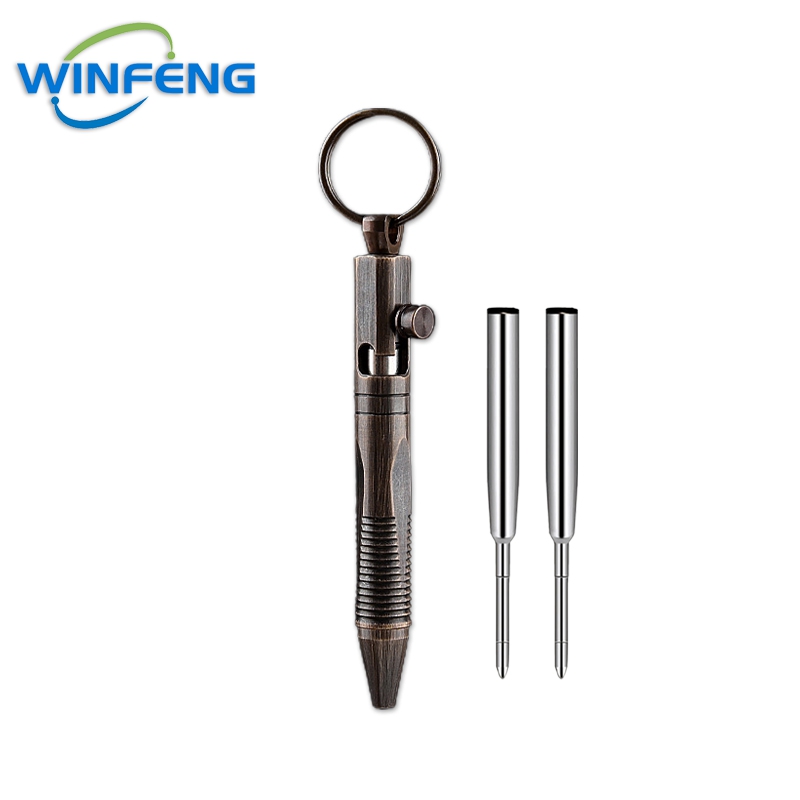 Brass Mini EDC Keychain Pen Compact Everyday Carry Tactical Travel Pocket Pen 7