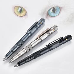 tactical pen & self defense tool with flashlight edc survival gear