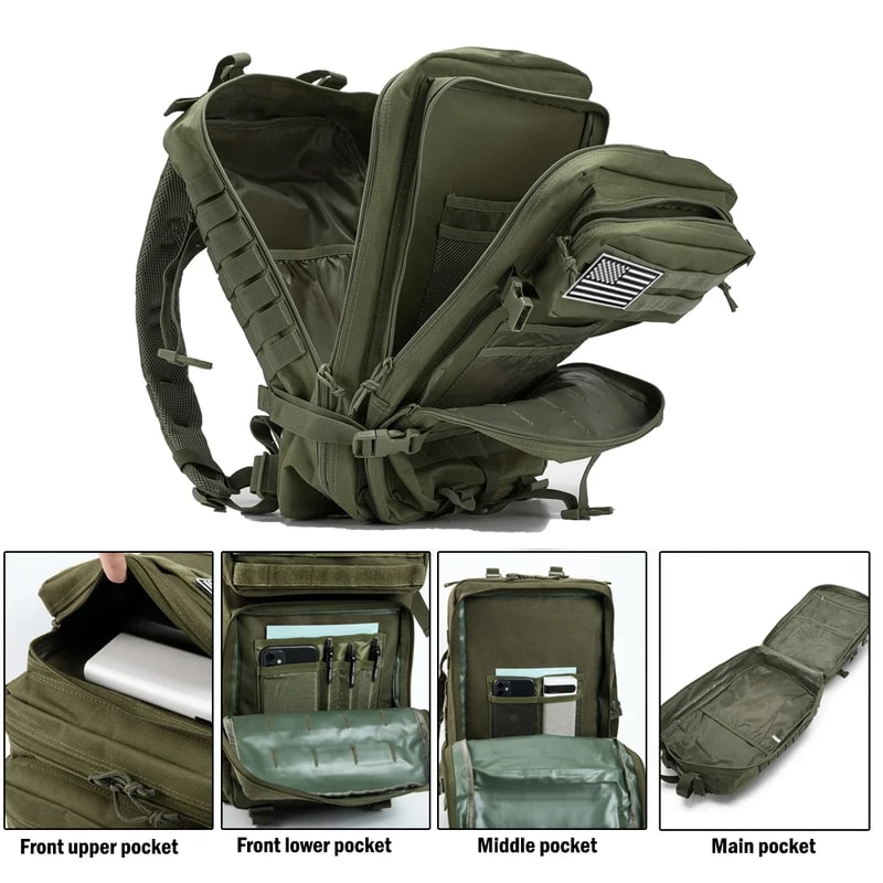 Tactical Outdoor Rucksack Large Capacity Hiking Camping Gear Backpack 4