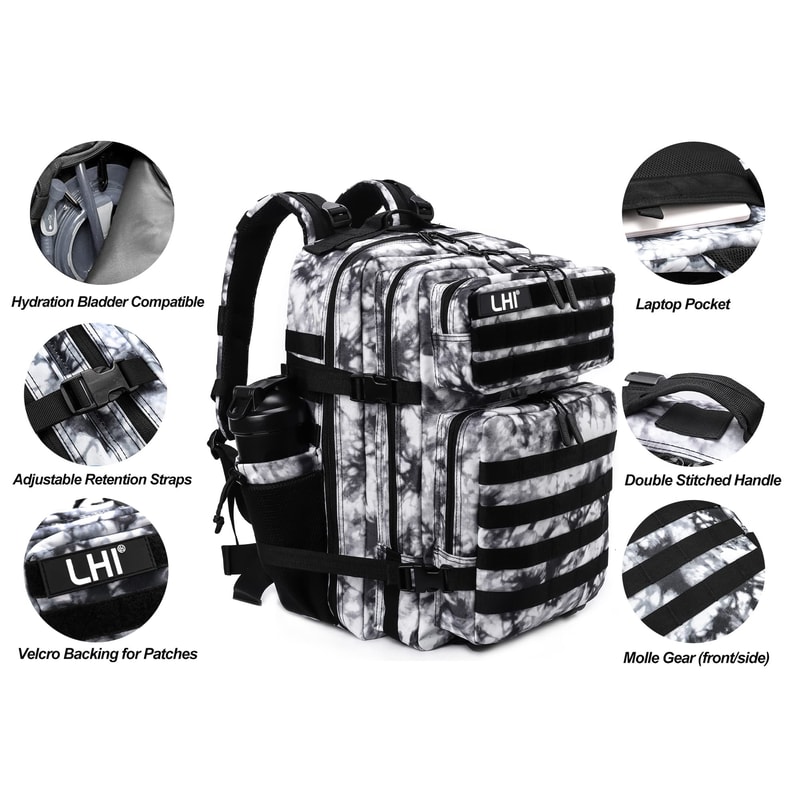 Tactical Backpack Outdoor Hiking Gym Bag With Bottle Holder 3