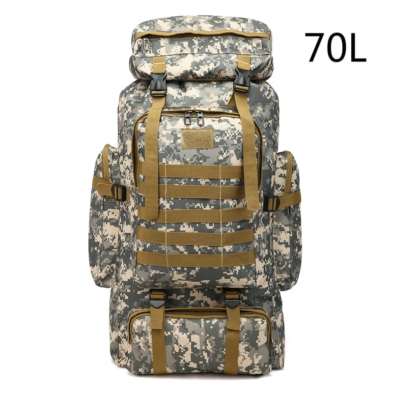 Military Grade Tactical Outdoor Hiking Backpack Durable Camouflage Travel Pack 5