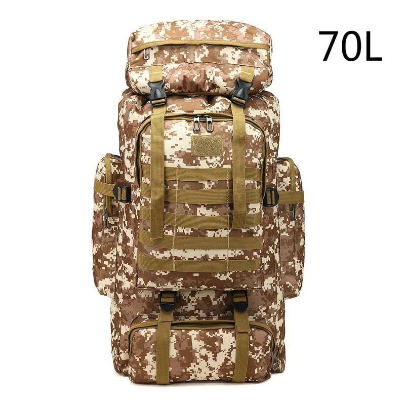 Military Grade Tactical Outdoor Hiking Backpack Durable Camouflage Travel Pack 6