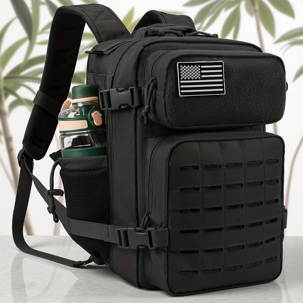 Tactical Outdoor Backpack With Dual Cup Holders For Hiking Survival 0