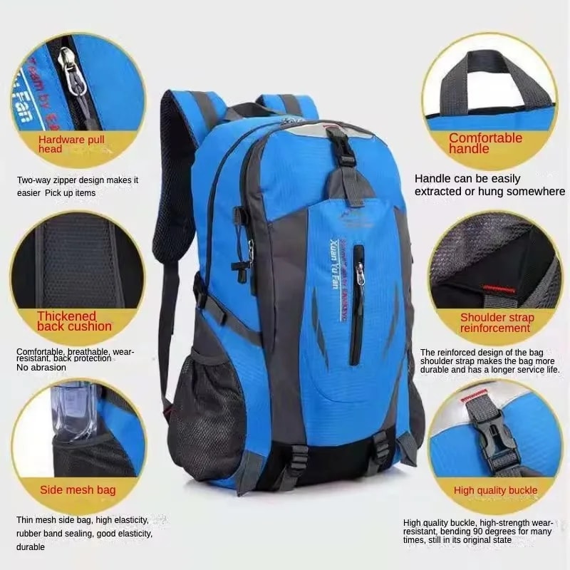 All Purpose Waterproof Travel Hiking Backpack For Men Women Durable Nylon Outdoor Sport Pack 1