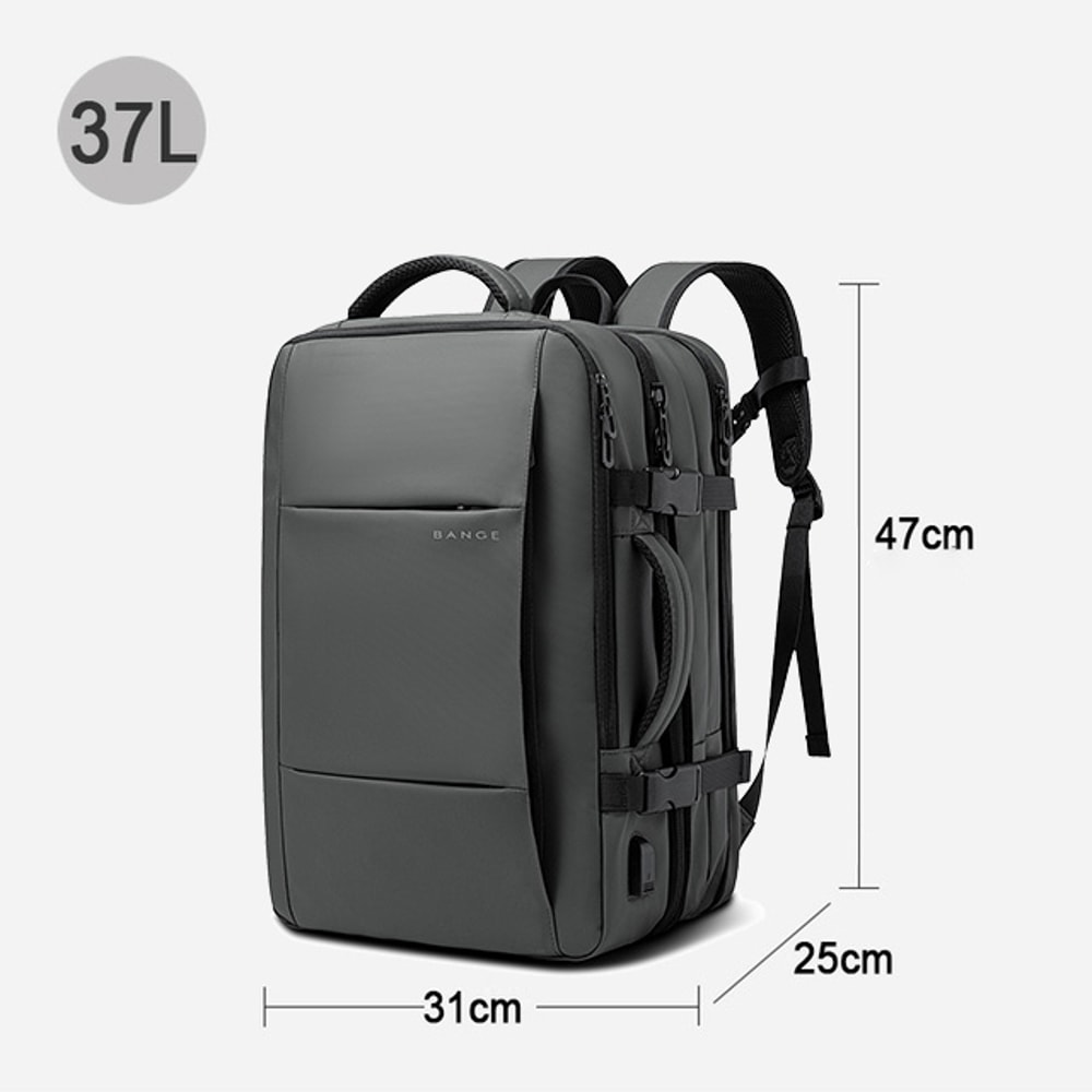 Expandable Waterproof Business Travel Backpack For Men With USB Charging 5