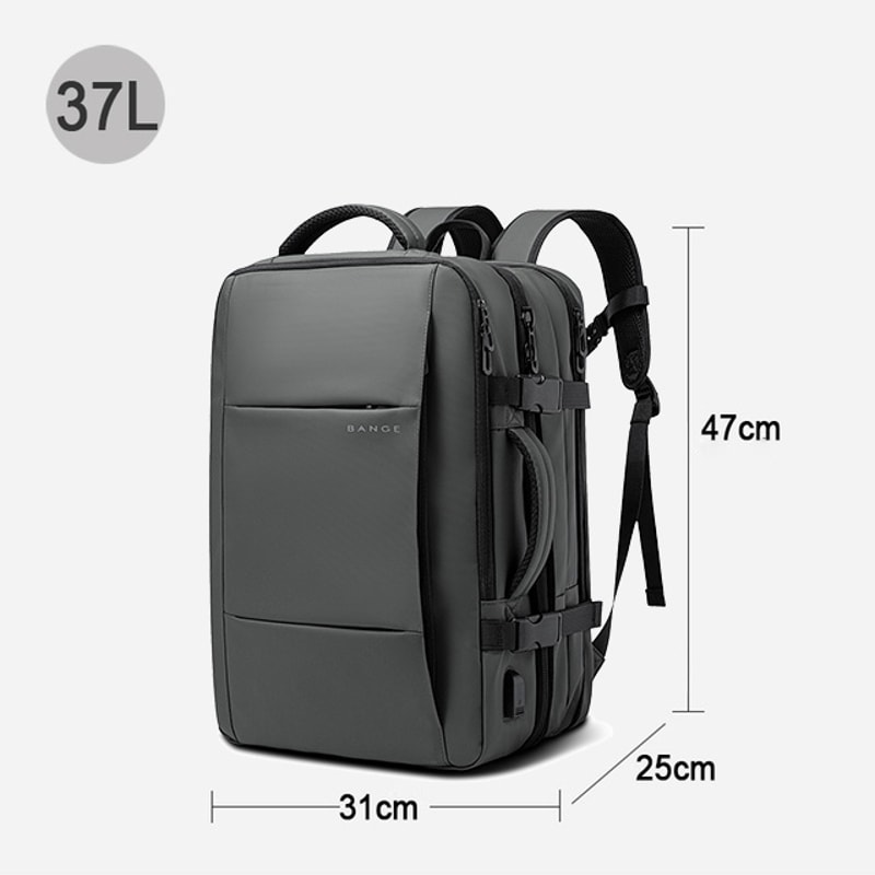 Expandable Waterproof Business Travel Backpack For Men With USB Charging 5
