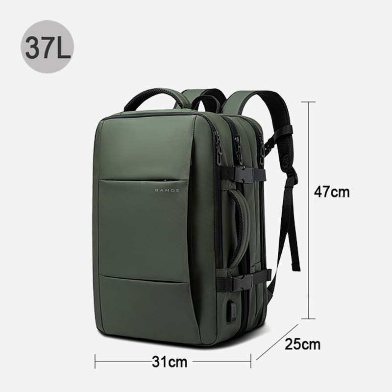 Expandable Waterproof Business Travel Backpack For Men With USB Charging 6