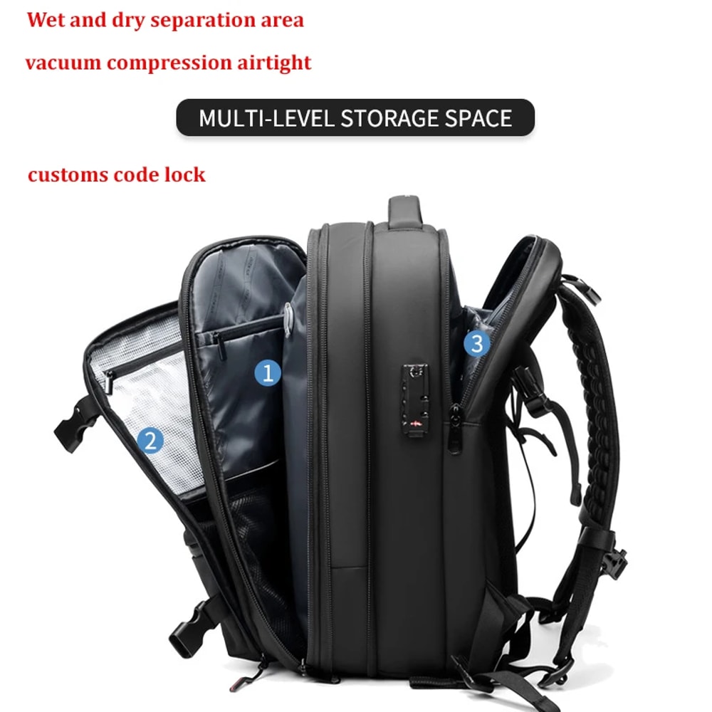 Ultimate Expandable Business Travel Laptop Backpack Vacuum Compression Large Capacity 1