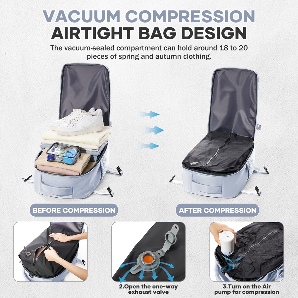 Ultimate Expandable Travel Laptop Vacuum Compression Backpack 1