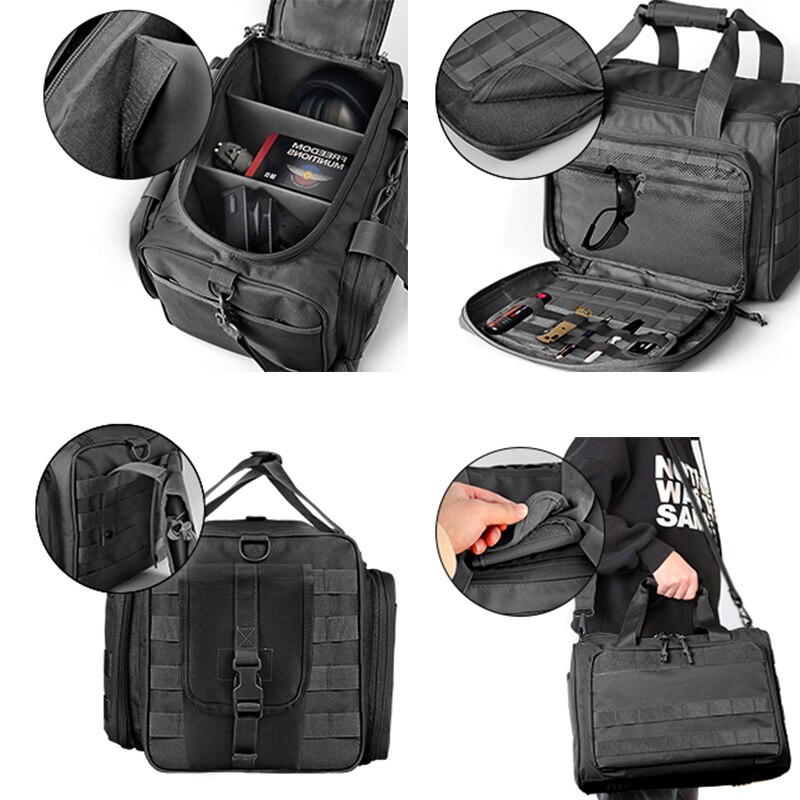 Premium Tactical Gun Range Bag Durable Pistol Storage Case Outdoor Hunting Gear 4