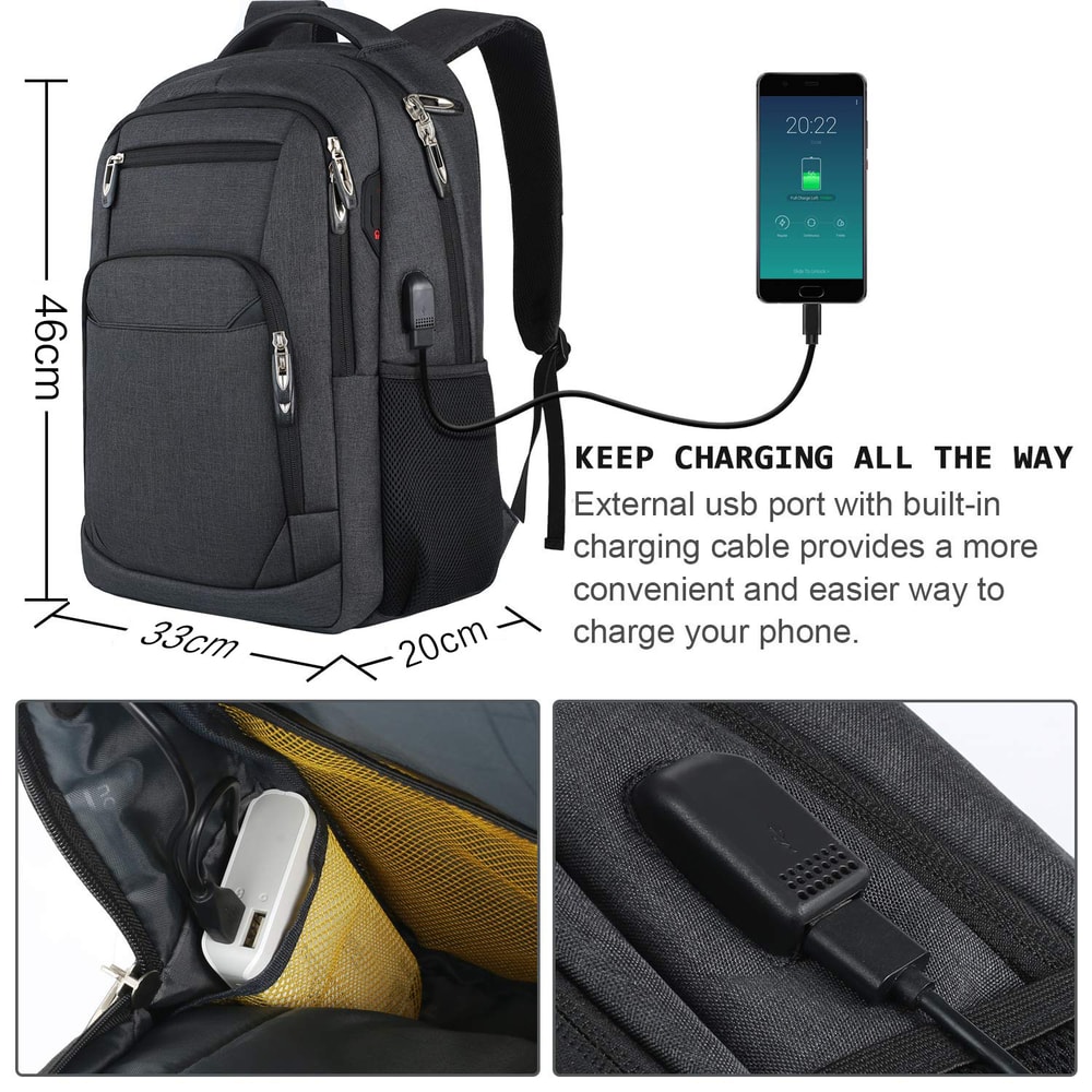 Ergonomic Mens Travel Camera Backpack Large Waterproof Laptop Bag 4
