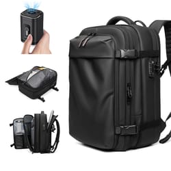 ultimate expandable travel backpack with vacuum compression & laptop storage