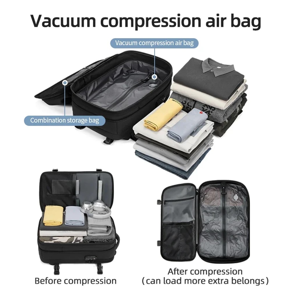 Ultimate Expandable Travel Backpack With Vacuum Compression Laptop Storage 2