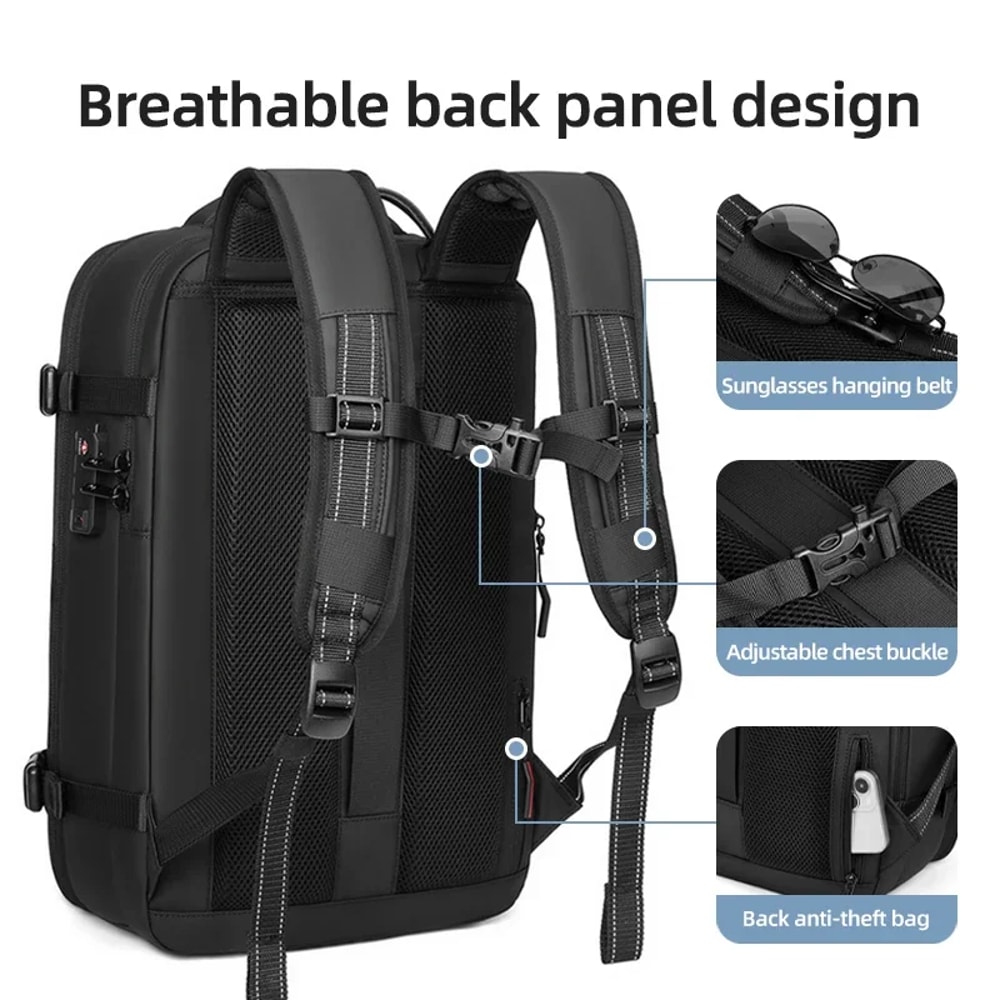 Ultimate Expandable Travel Backpack With Vacuum Compression Laptop Storage 4