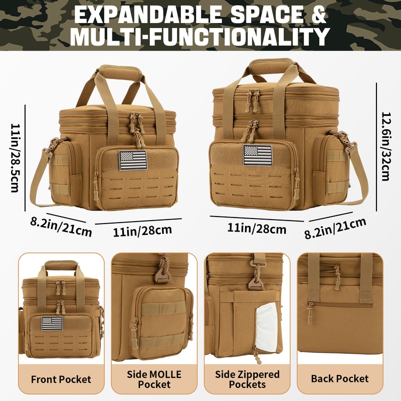 Heavy Duty Tactical Lunch Bag Insulated Cooler Bag For Men Leakproof Outdoor Work Meal Box 5