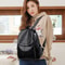 Vintage PU Leather Women Backpack Large Capacity Travel School Bag Stylish Bookbag Purse 2