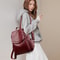 Vintage PU Leather Women Backpack Large Capacity Travel School Bag Stylish Bookbag Purse 4