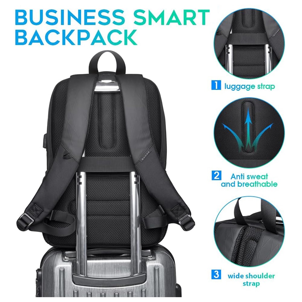 Waterproof Laptop Backpack With USB Charging Port For Travel School And Daily Commute 3