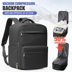 vacuum compression travel backpack laptop carry on expandable cabin bag
