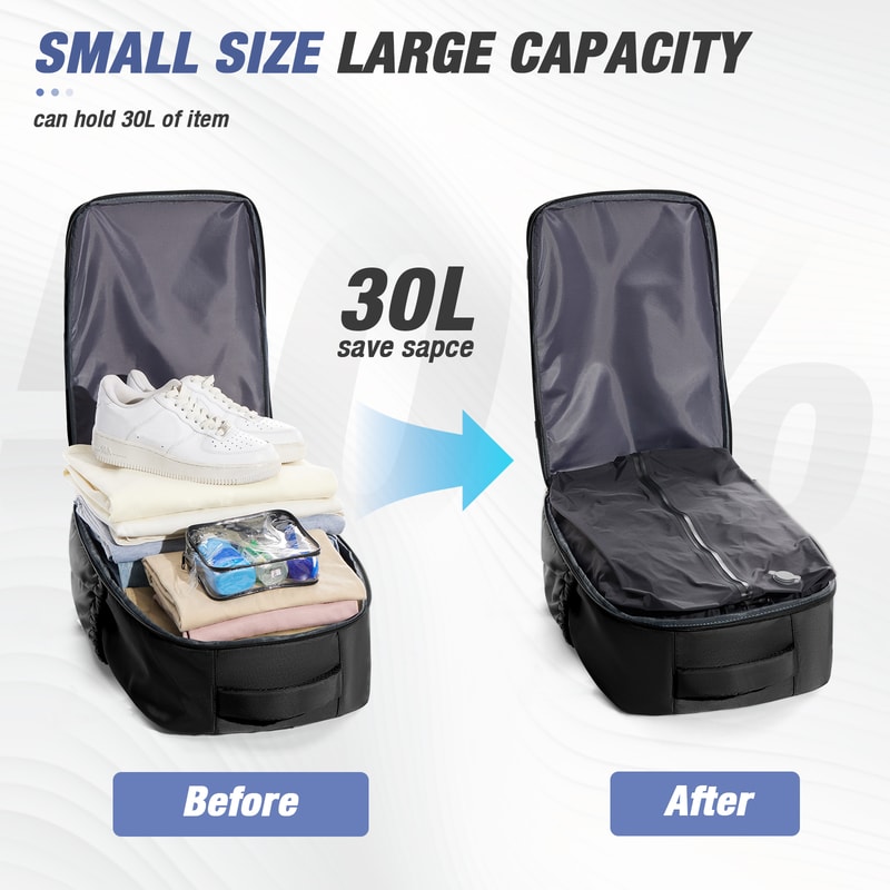 Vacuum Compression Travel Backpack Laptop Carry On Expandable Cabin Bag 3