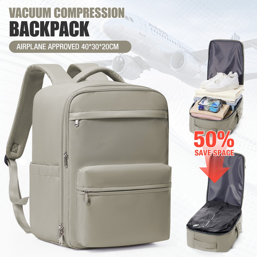 Vacuum Compression Travel Backpack Laptop Carry On Expandable Cabin Bag 10