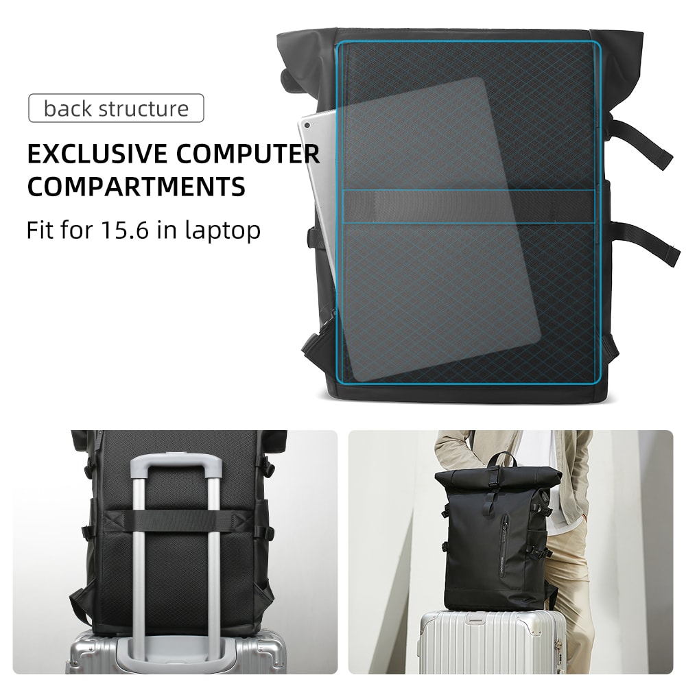 Expandable Travel Backpack Waterproof Large Capacity Laptop Backpack with USB Charging Port