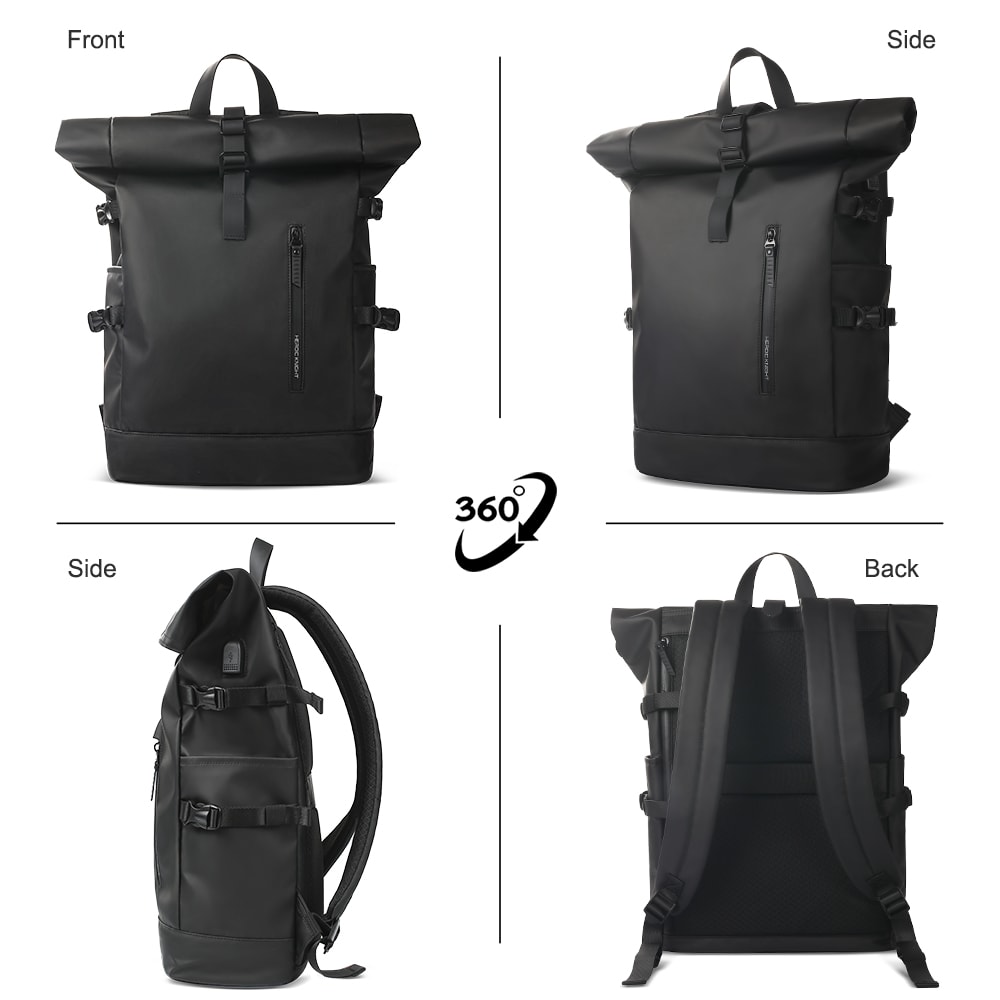 Expandable Travel Backpack Waterproof Large Capacity Laptop Backpack with USB Charging Port