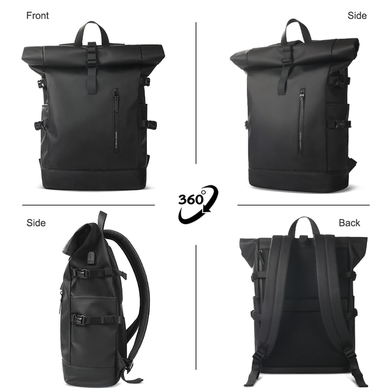 Expandable Travel Backpack Waterproof Large Capacity Laptop Backpack with USB Charging Port