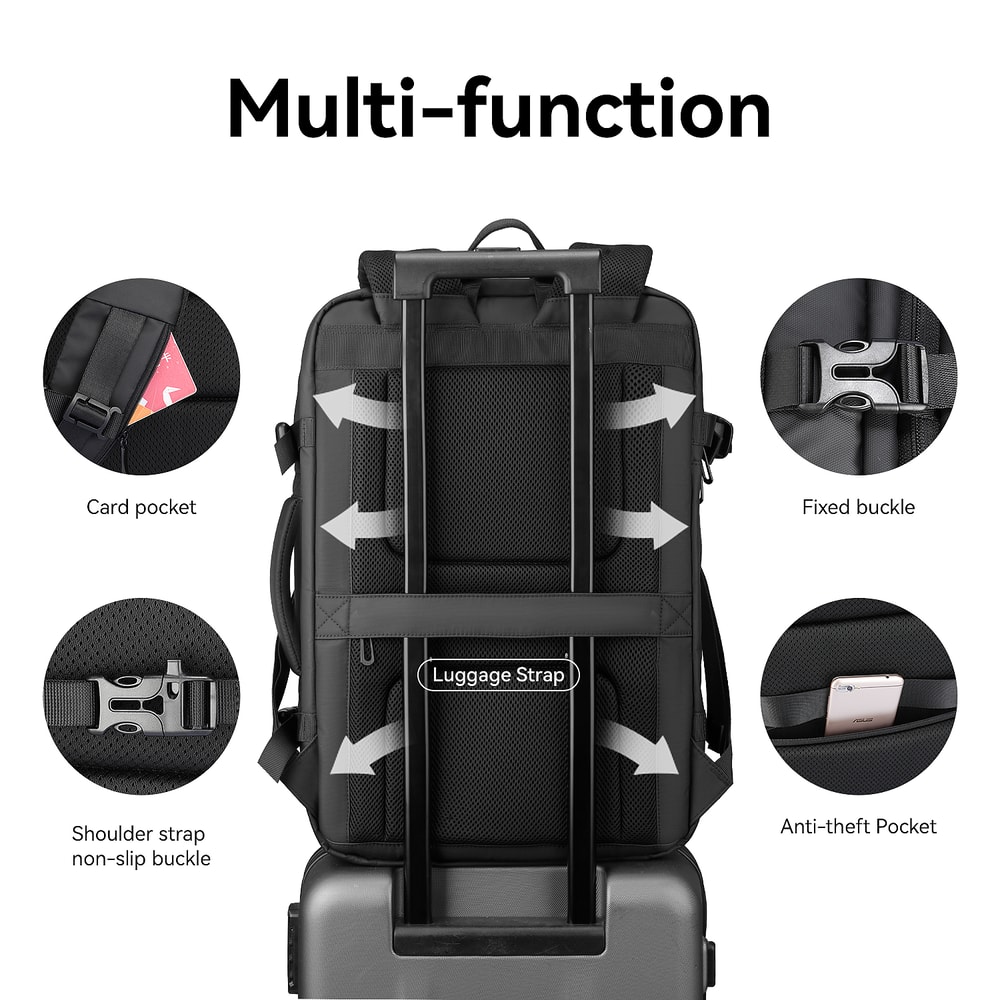 Expandable Travel Laptop Backpack For Men With USB Charging Port 1