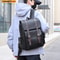 PU Leather Laptop Backpack Large Capacity Travel School Bag 1