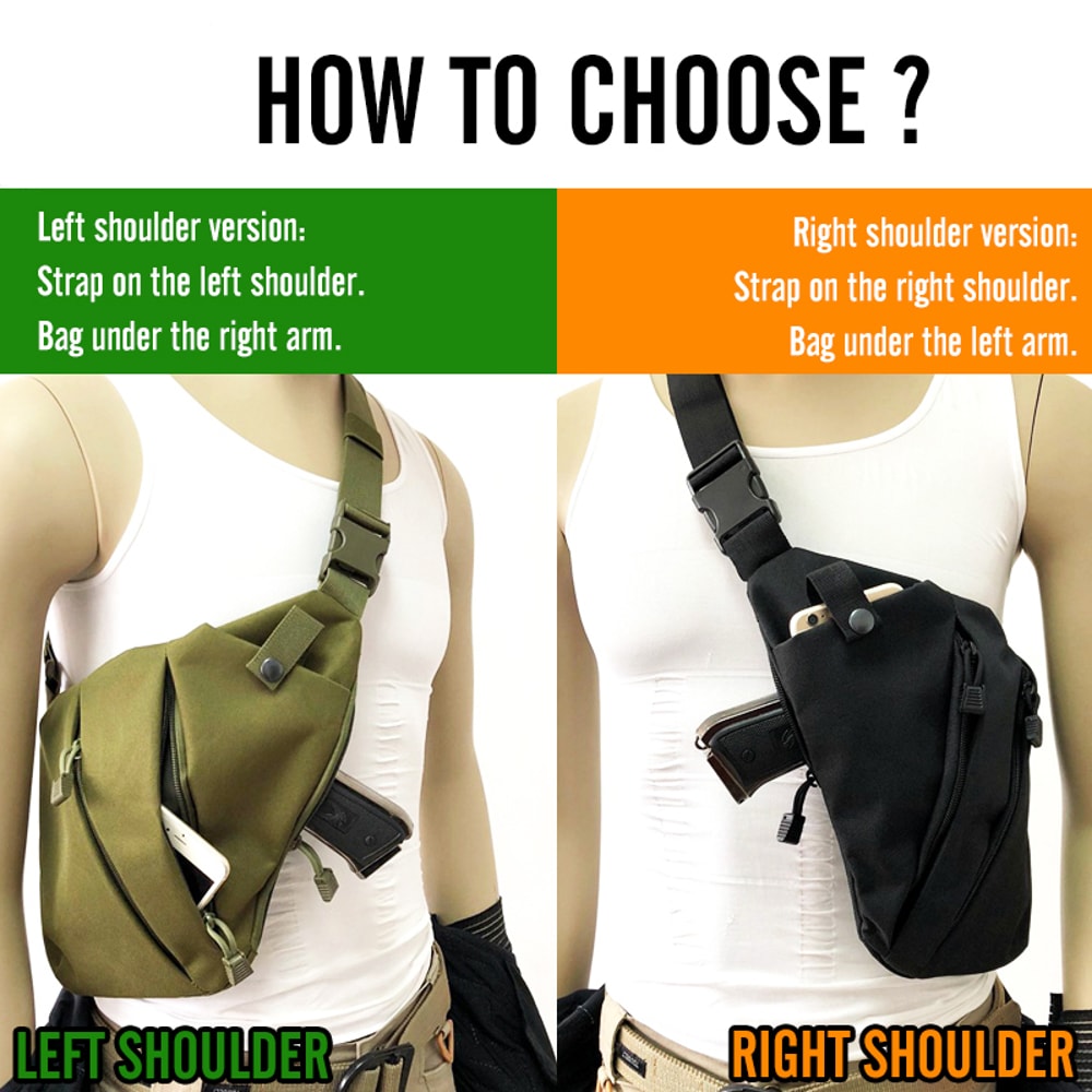 Concealed Carry Tactical Chest Bag Anti Theft Crossbody Holster Pack 2
